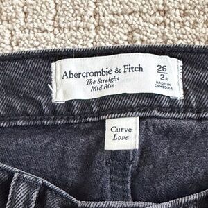 Abercrombie & Fitch Women's Dark Gray Straight Leg Jeans